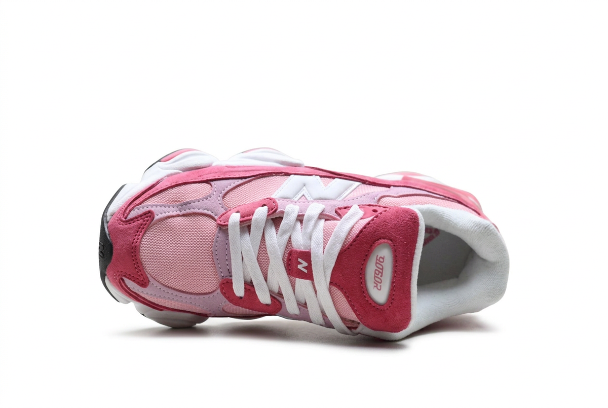 New Balance 9060 Pink Sneakers with Rose Accents