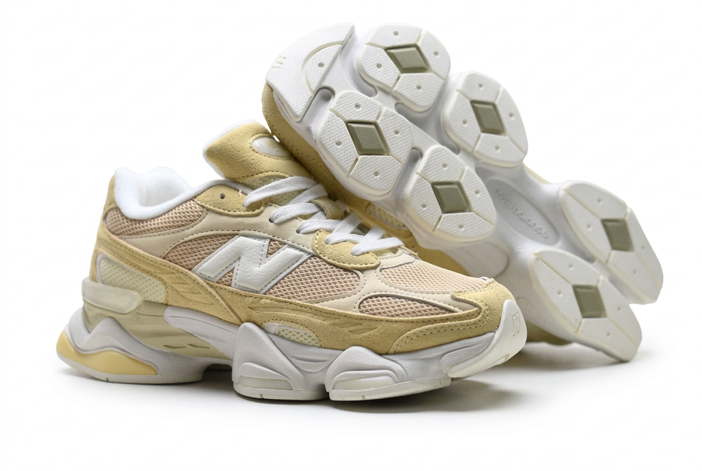 New Balance 9060 Beige & Pale Yellow Sneakers