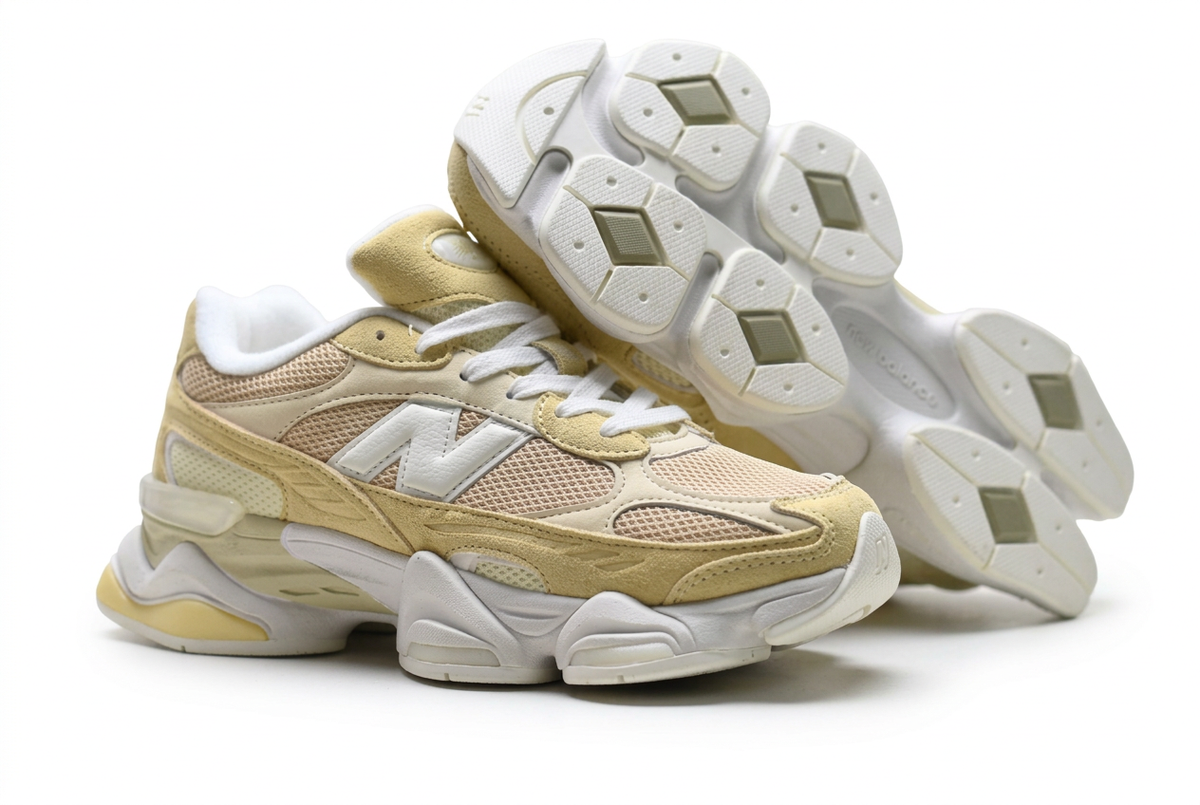 New Balance 9060 Beige & Pale Yellow Sneakers