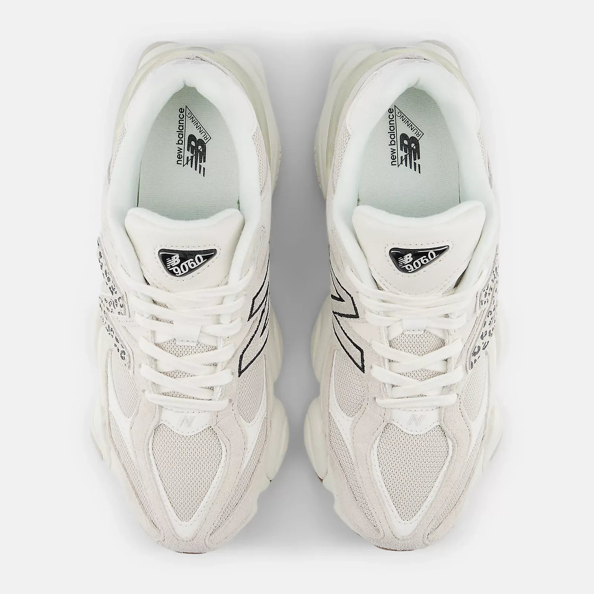 New Balance 9060 U9060ASP Cream Leopard-Print Logo Sneakers