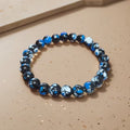 8mm black white blue round beads elastic rope european