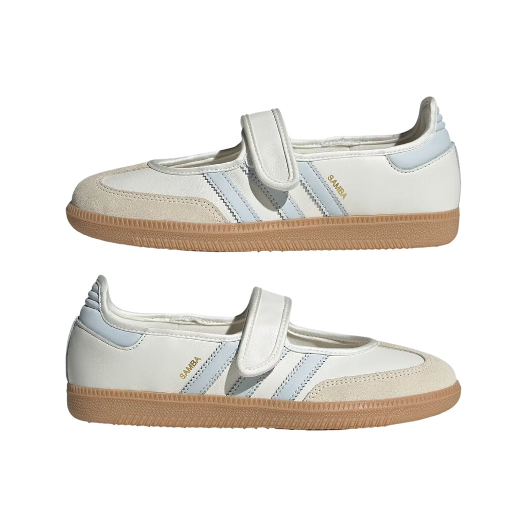 adidas Samba Jane Women's Cloud White/Halo Blue/Gum Mary Jane Sneakers - JR7339