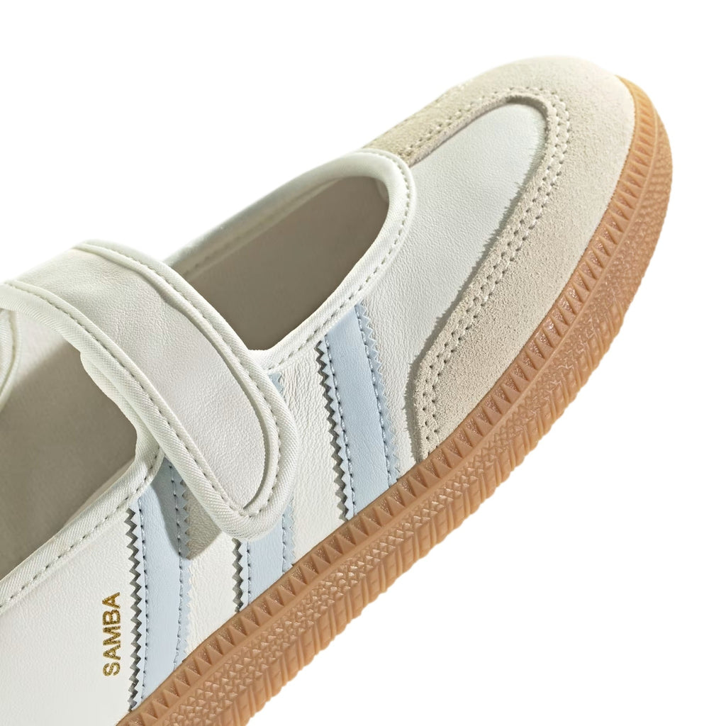 adidas Samba Jane Women's Cloud White/Halo Blue/Gum Mary Jane Sneakers - JR7339