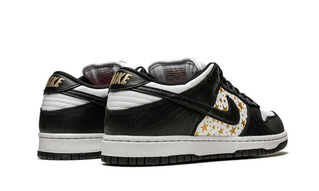 "Supreme - Stars - Black" SB Dunk Low DH3228 102 - product image from the listing.
