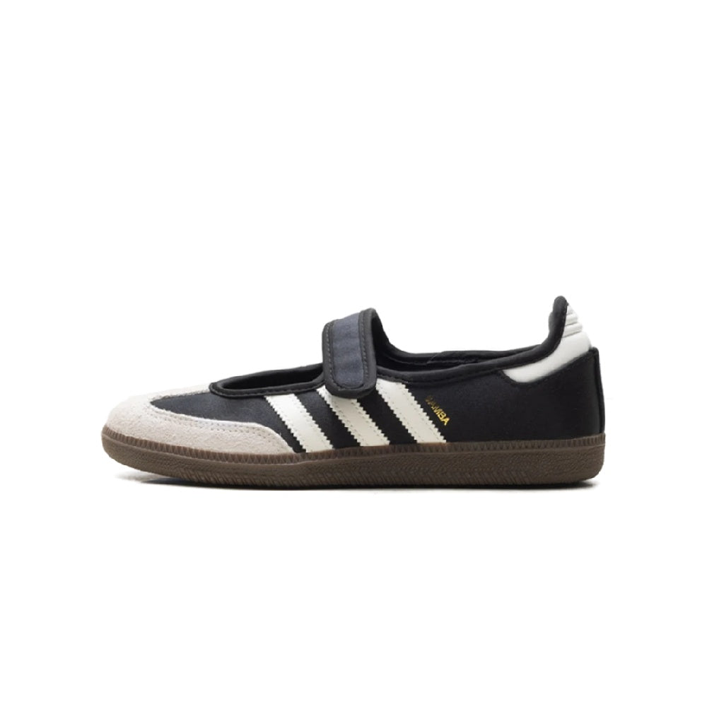 adidas Samba Jane Women's Core Black Off White Gold Metallic Sneakers