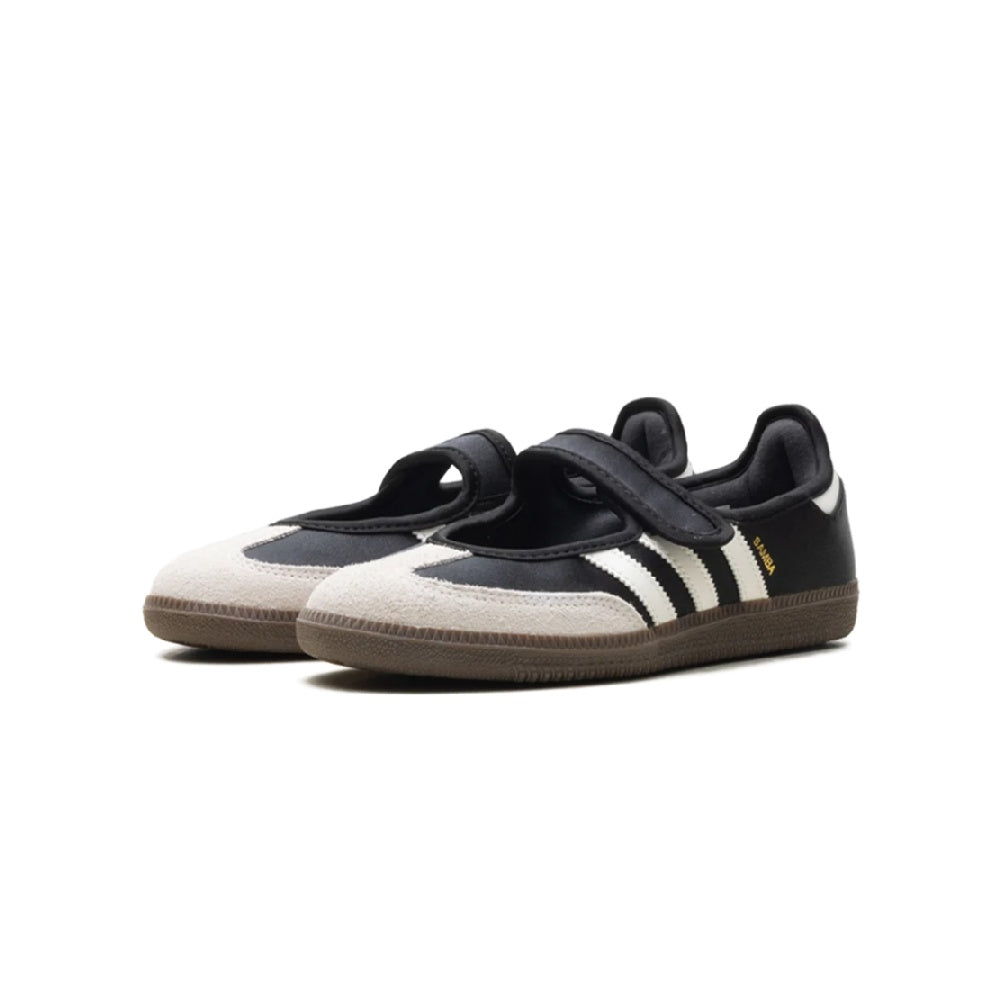 adidas Samba Jane Women's Core Black Off White Gold Metallic Sneakers