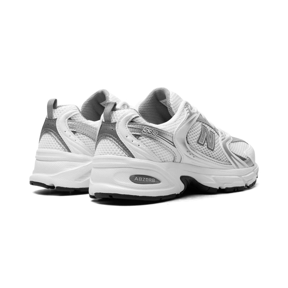 New Balance 530 White Silver Metallic Sneakers