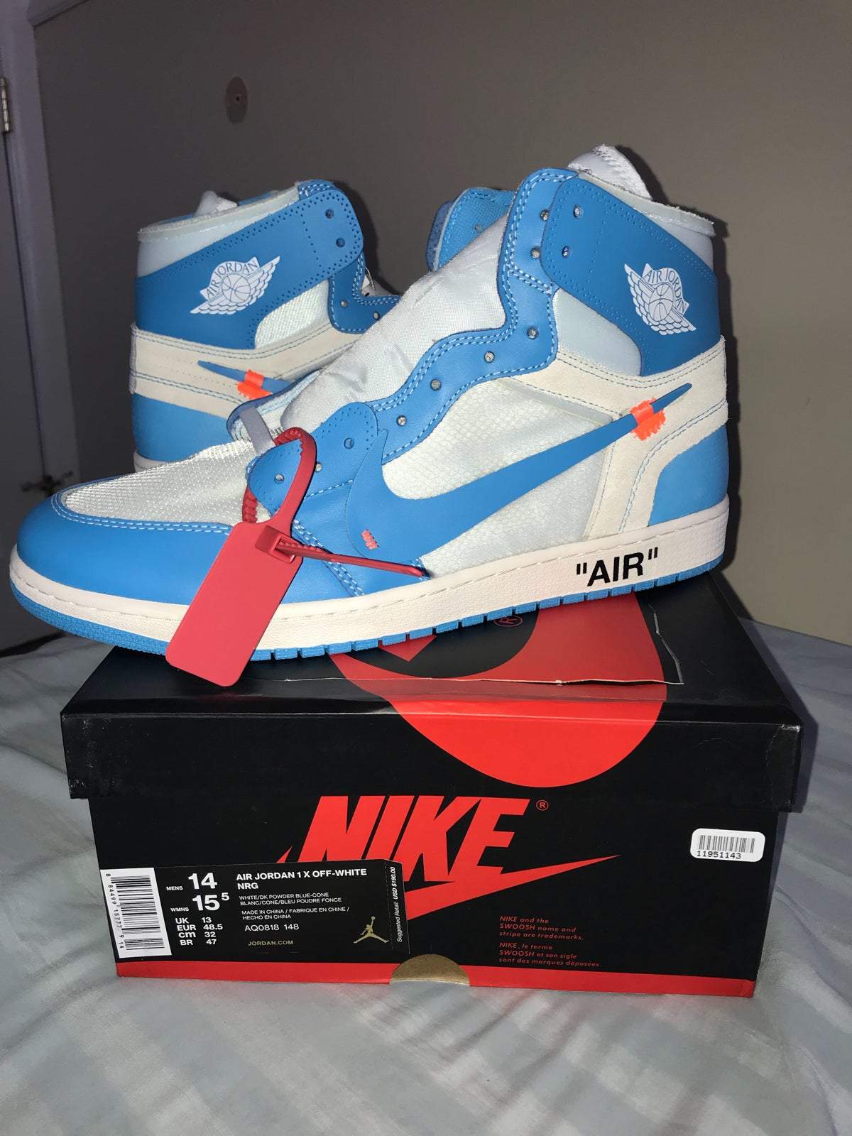 x Off-White NRG Off White - UNC Men's - AQ0818-148 — Air Jordan 1