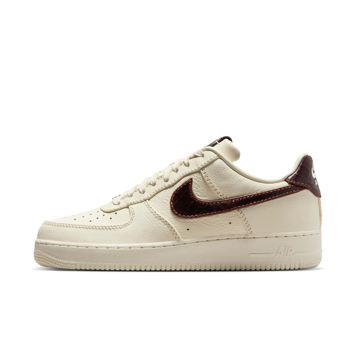 07 'Soft Pearl Brown Croc — Nike Air Force 1 Sneakers IH7332-001