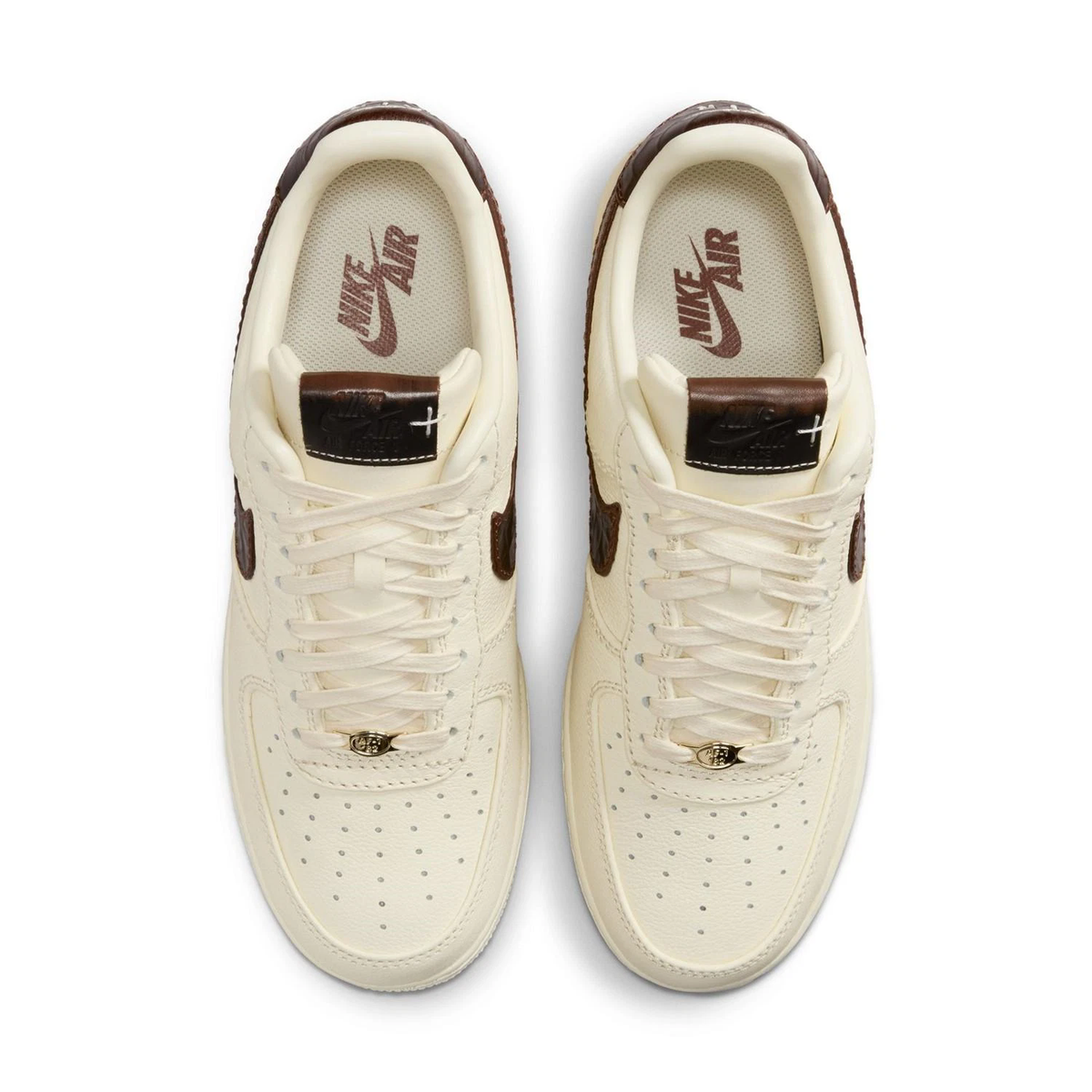 07 'Soft Pearl Brown Croc — Nike Air Force 1 Sneakers IH7332-001