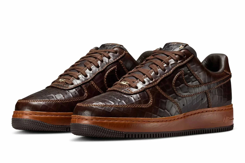 Fauna Brown — Nike Air Force 1 Croc Skin Sneakers II7090-222