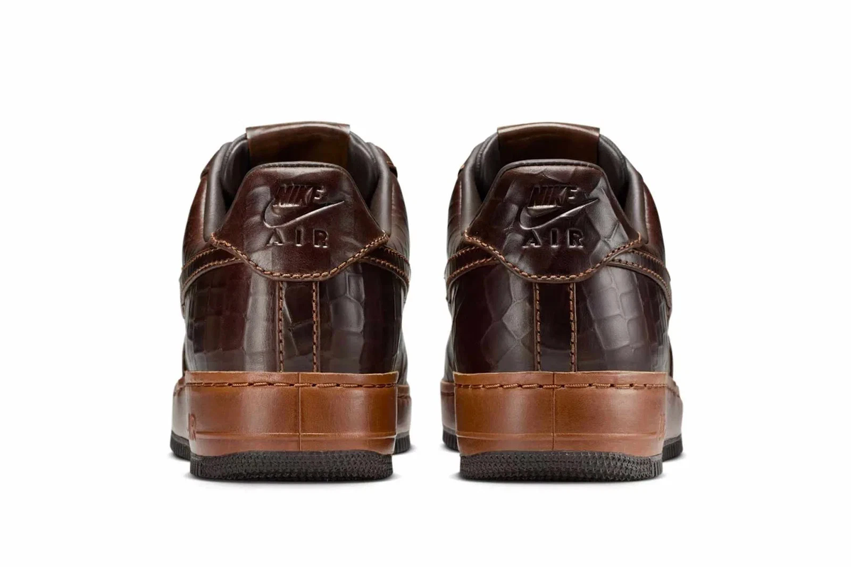 Fauna Brown — Nike Air Force 1 Croc Skin Sneakers II7090-222