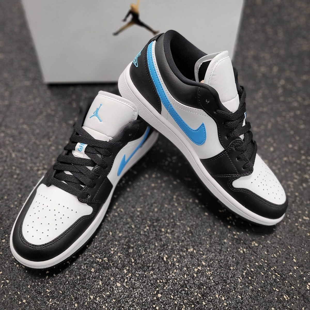 Black University Blue White — Jordan 1 Low