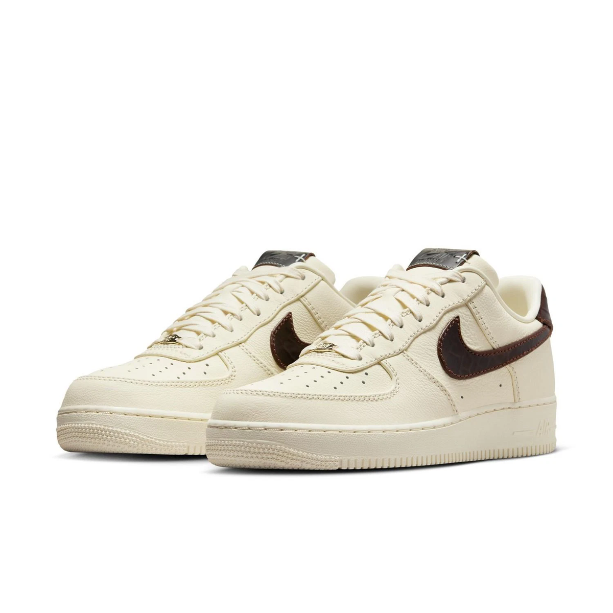 07 'Soft Pearl Brown Croc — Nike Air Force 1 Sneakers IH7332-001