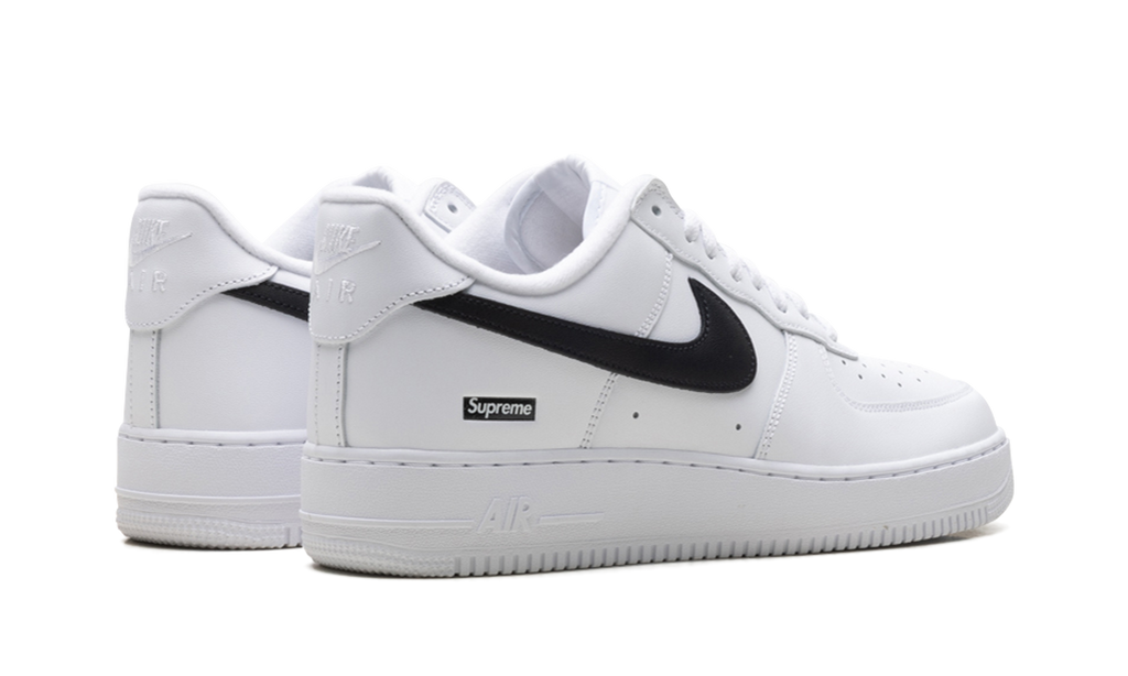 "Supreme - Mini Box Logo White / Black" Air Force 1 Low CU9225 102 - product image from the listing.