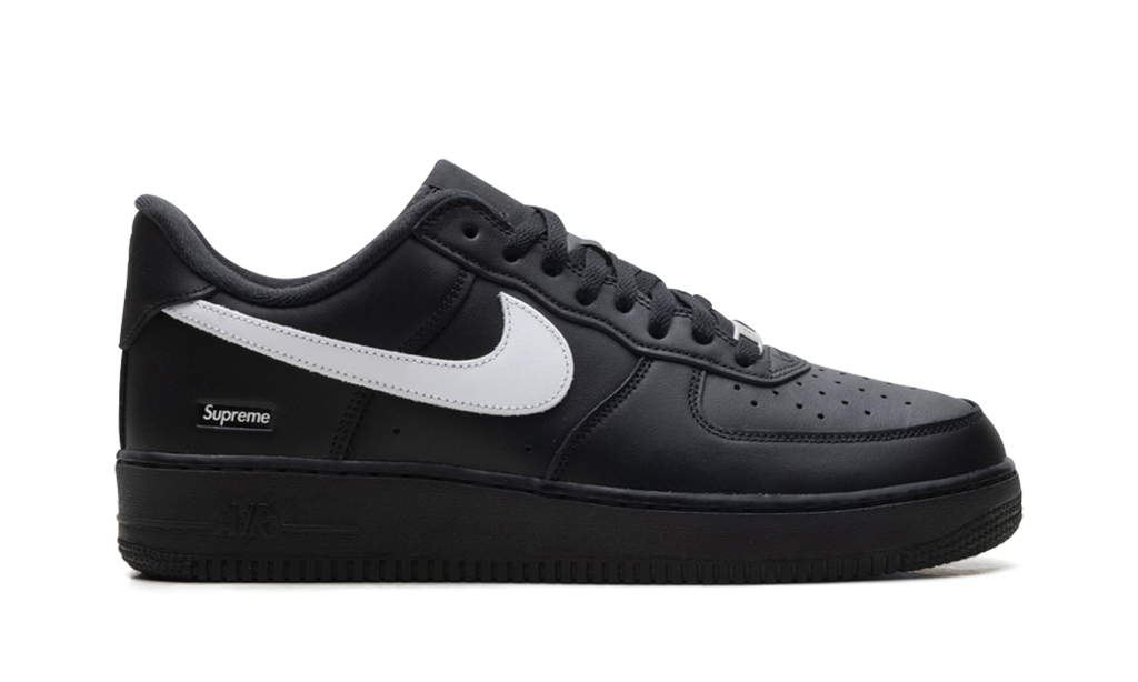 "Supreme - Mini Box Logo Black / White" Air Force 1 Low CU9225 002 - product image from the listing.